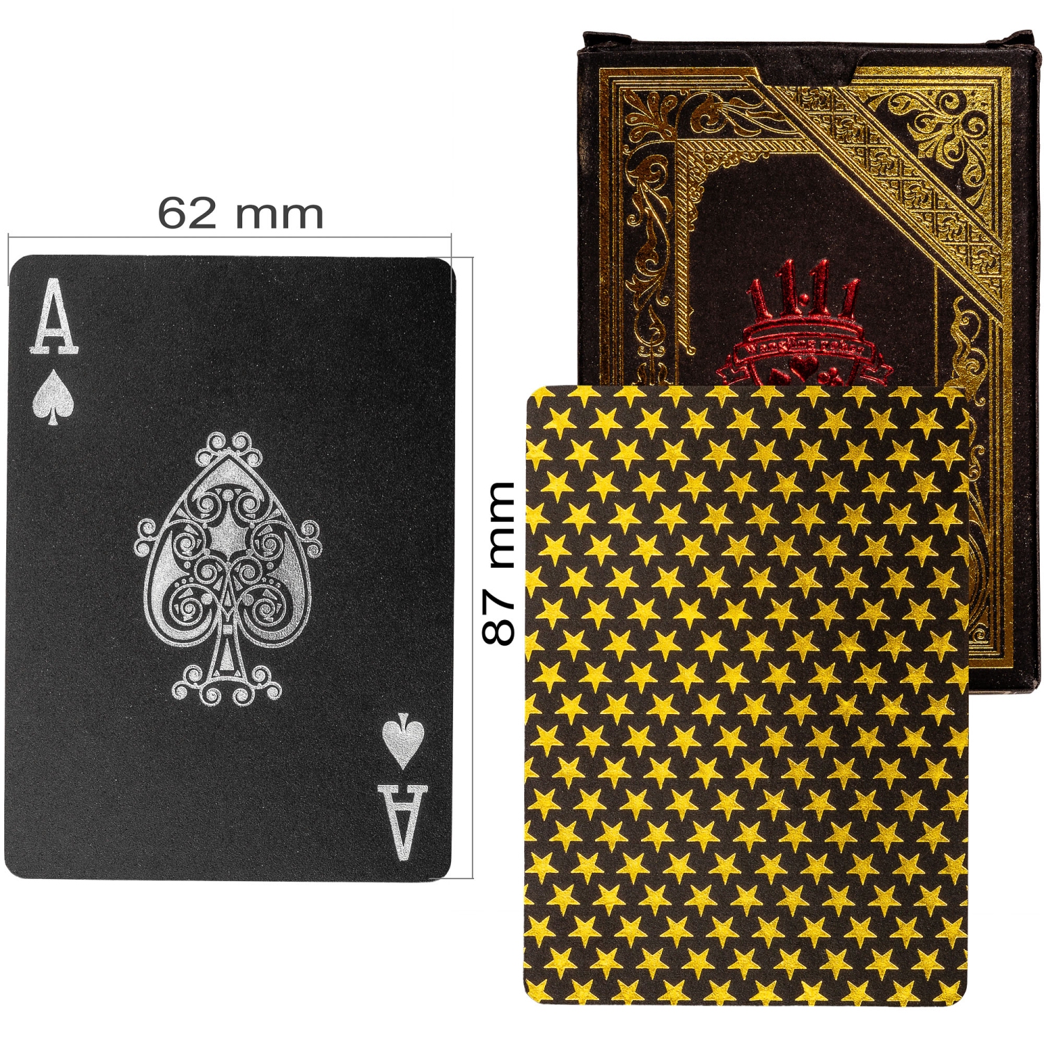 Poker karty plastové - čierno/zlaté
