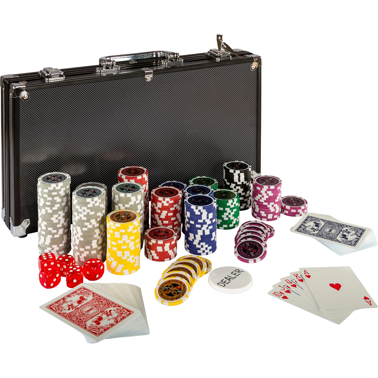 Poker Set - 300 laserových žetónov BLACK EDITION